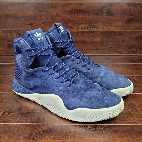 Adidas Tubular Instinct High Athletic Basketball Sneakers Blue Mens Size 12 - Picture 2 of 9